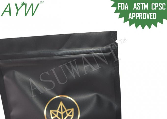 Opaque Medical Marijuana Edible Packaging Punches , Odour Proof Bags For Cannabis Concentrate Packaging 