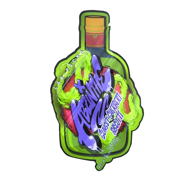 3.5 Ziplock Doypack Custom Die Cut Mylar Weeds упаковывать упаковку каннабисс Упаковка пластиковые пакеты 35 пакетов для WEEDD