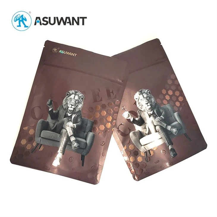 Digital Printing Hot Samping BRC 3D Raised Embossed UV Reverse Matte Texture Custom Stand Up Ziplock Coffee Bags factory