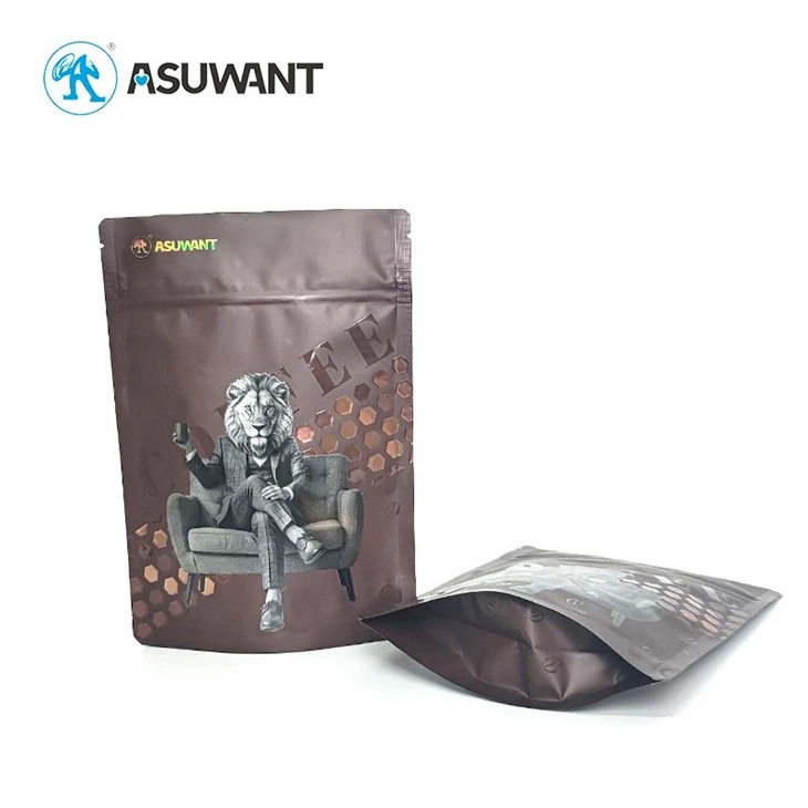 Digital Printing Hot Samping BRC 3D Raised Embossed UV Reverse Matte Texture Custom Stand Up Ziplock Coffee Bags high quality